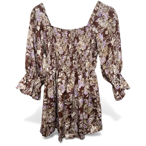 Storia NWT Brown Floral Romper - Picture 5 of 6